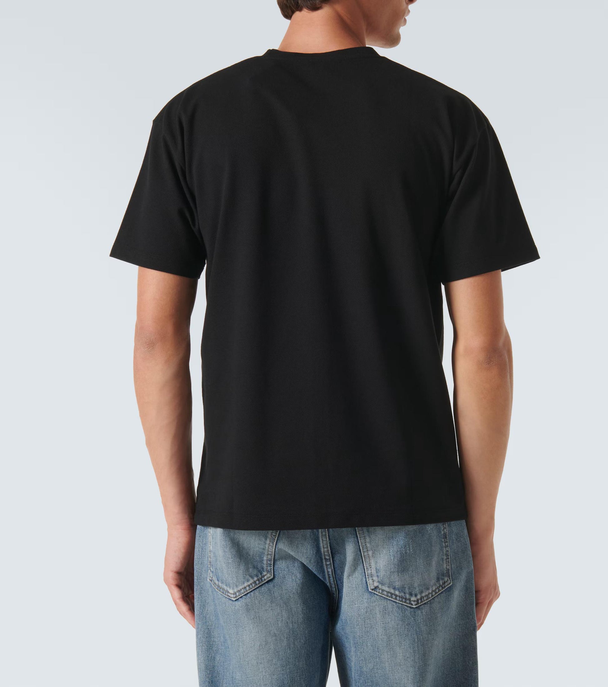 Saint Laurent Cassandre cotton-blend piqué T-shirt