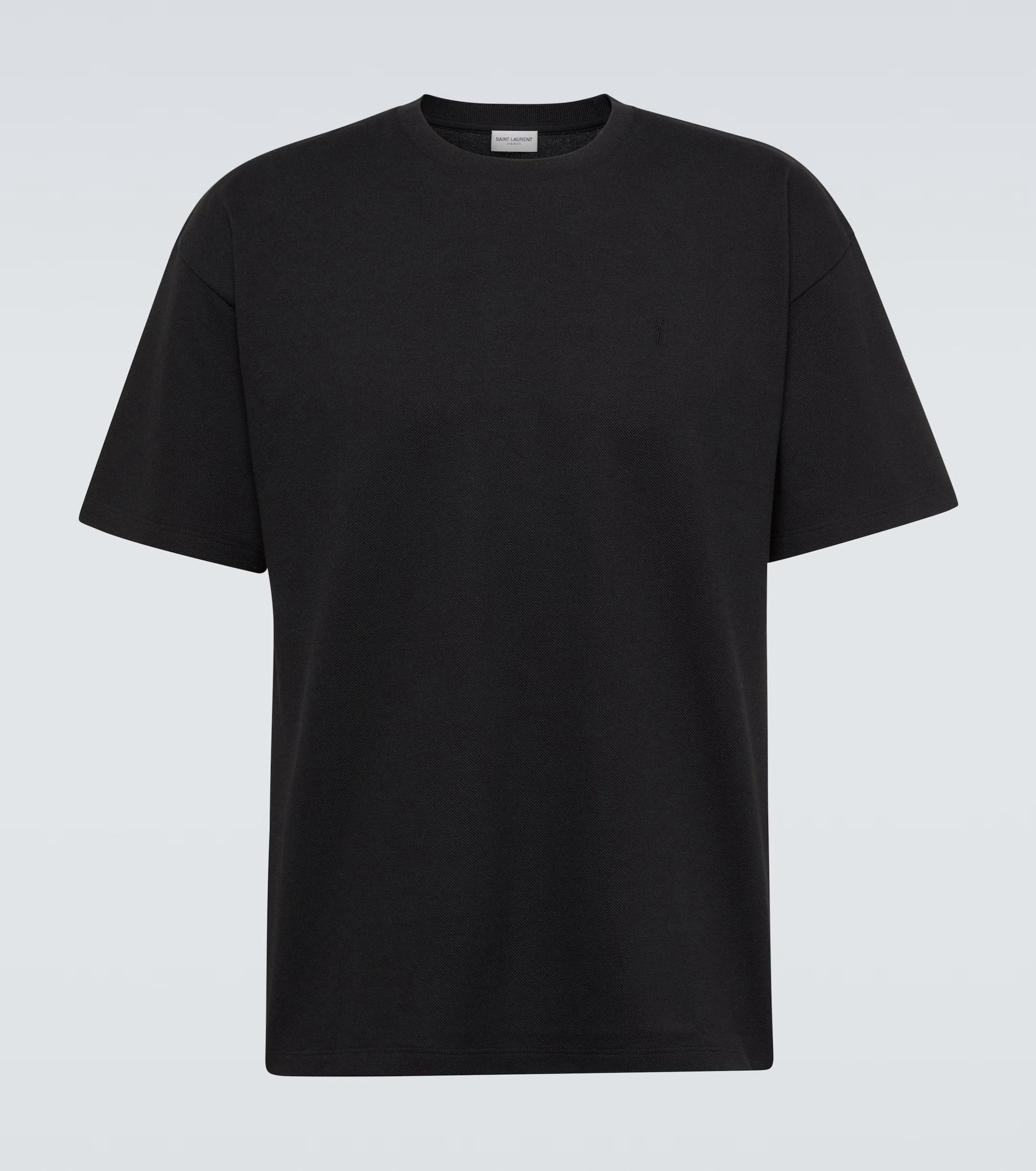 Saint Laurent Cassandre cotton-blend piqué T-shirt