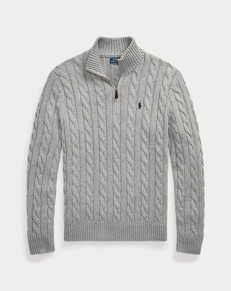 RL cable knit quarter zip