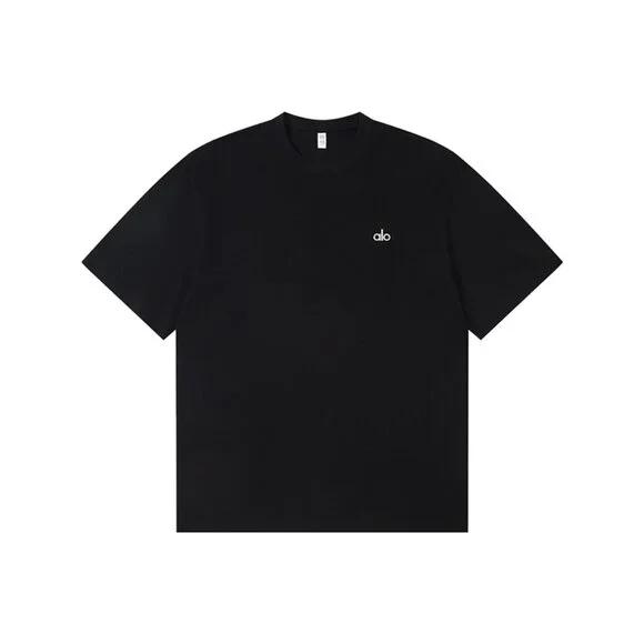 alo ALOSOFT クロップド Tシャツ 黒 Alo Yoga Clothes Pilates Fitness Training Short-Sleeved Navel