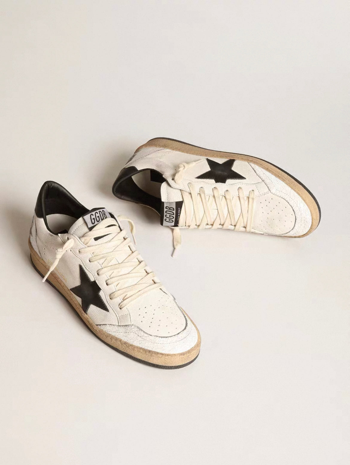 Golden Goose Mens Ball Star White Black