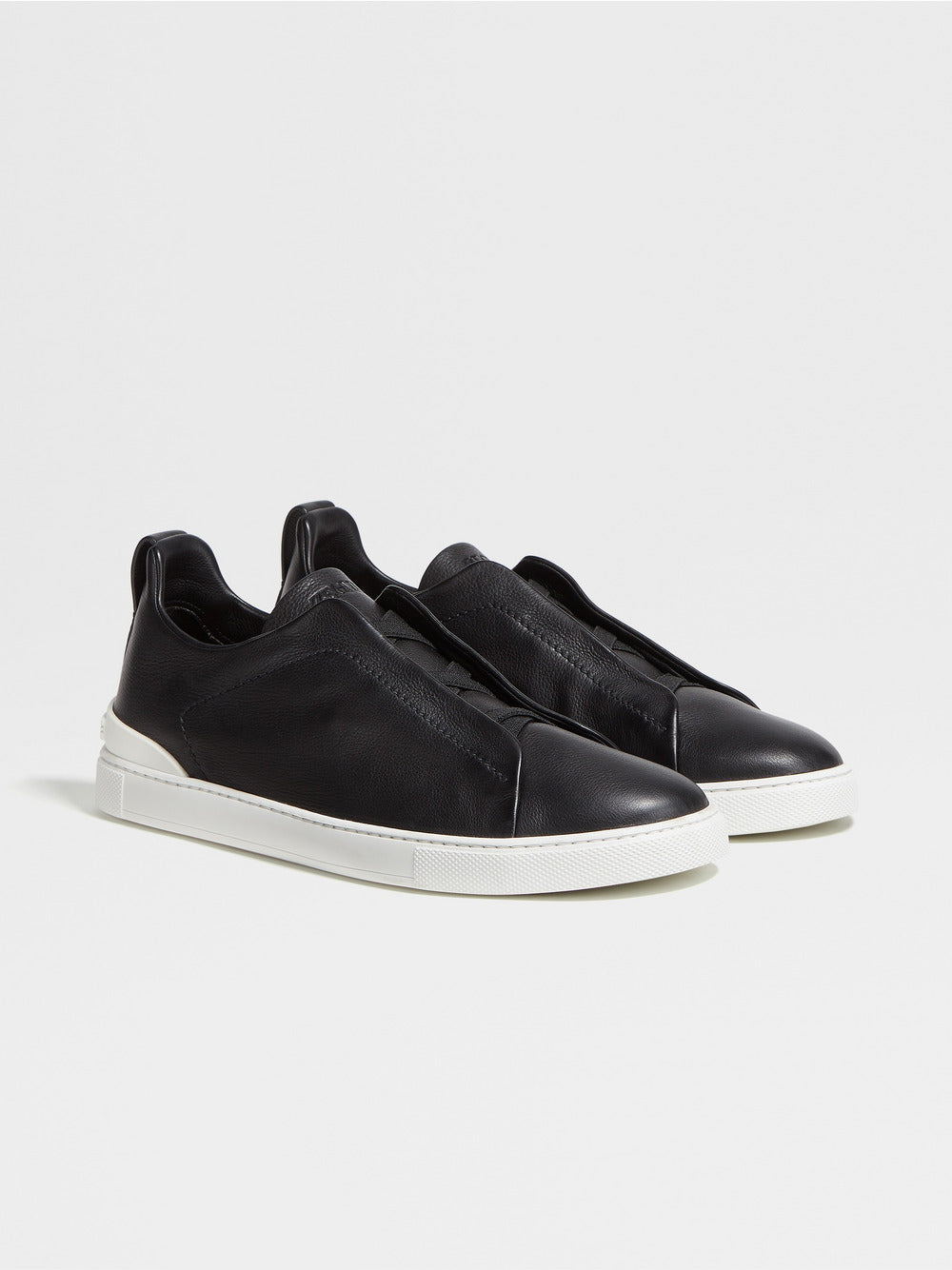 ZEGNA triple stitch low top (Black)