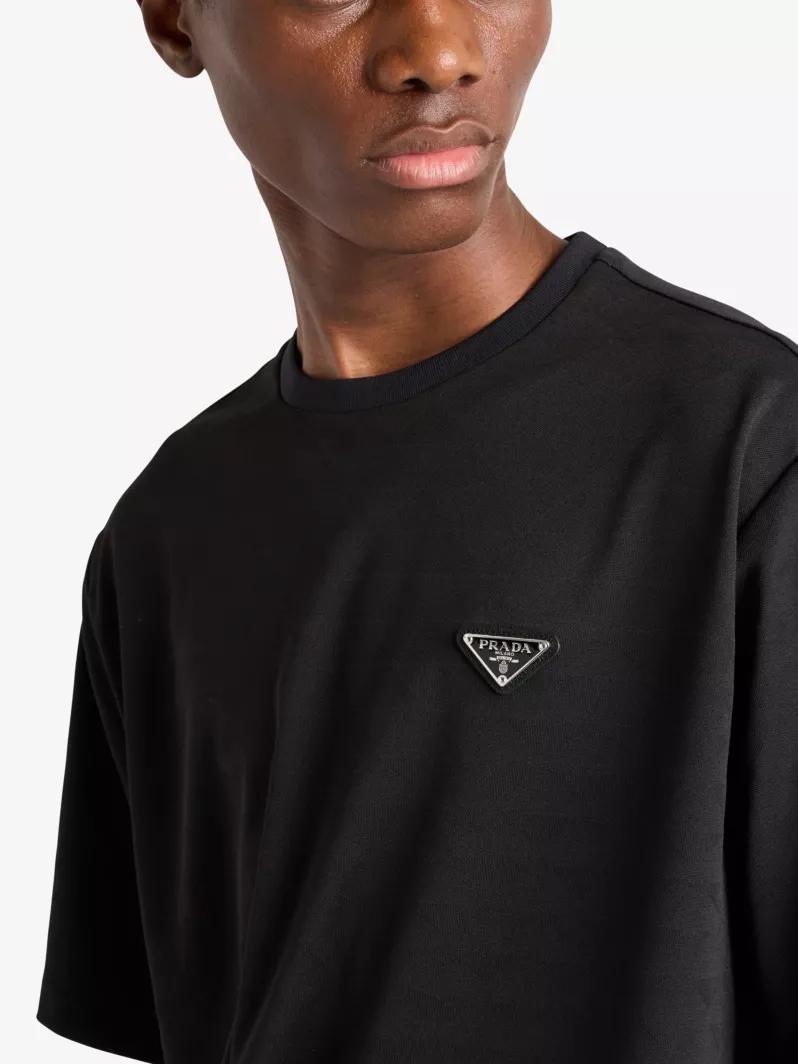 Prada triangle logo cotton tshirt