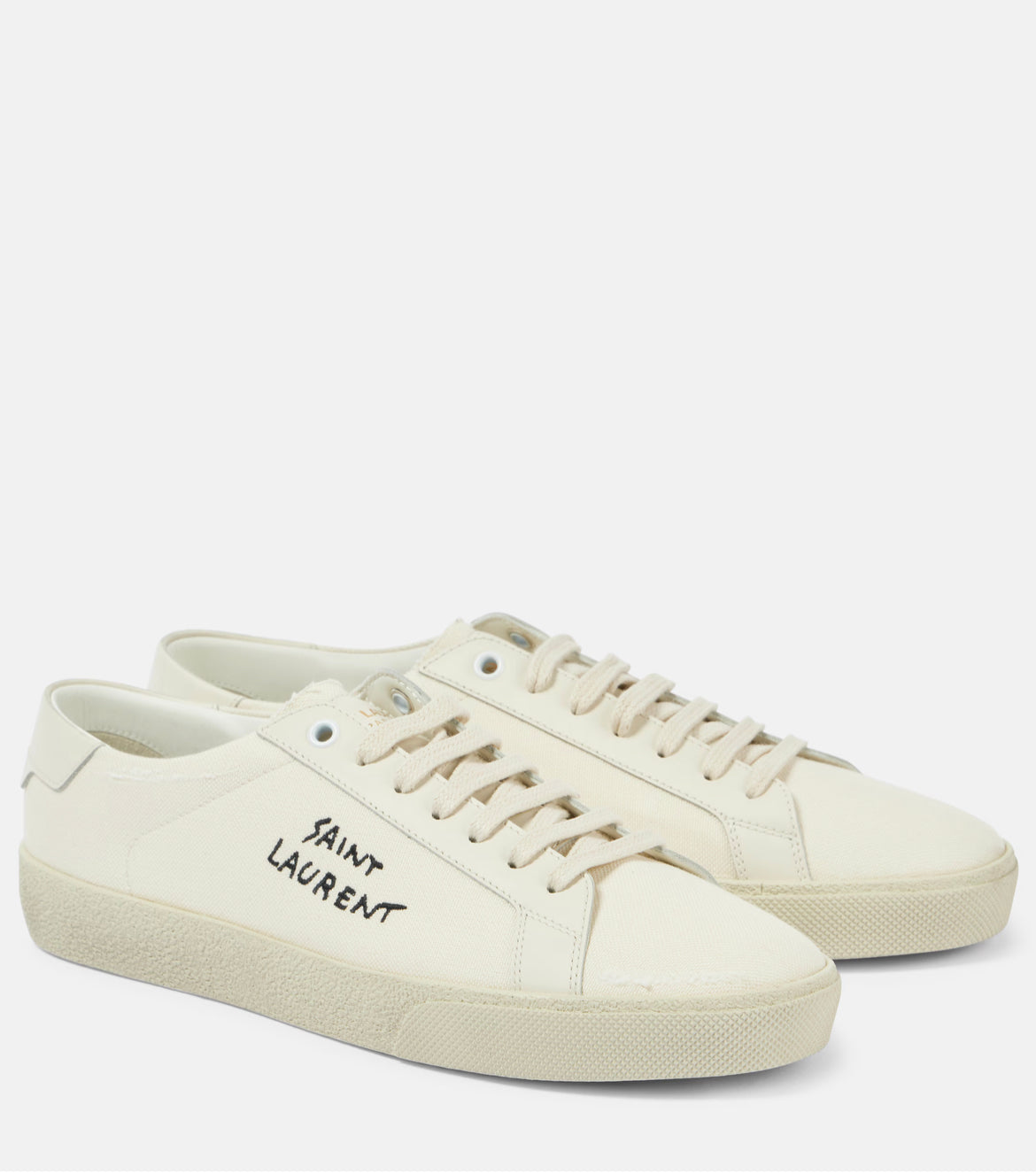 Saint Laurent Court Classic Canvas and Leather Sneakers